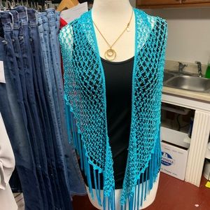 Turquoise Beaded Shawl